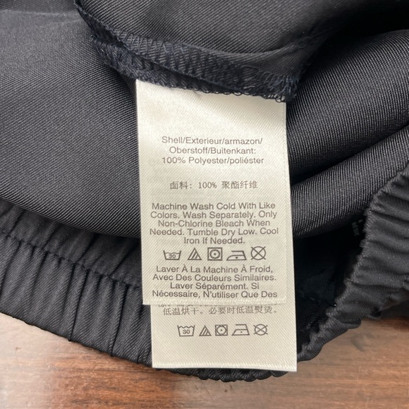 DKNY Wide Leg Cropped Satin Pants Size Large New Navy Flowy Dressy Business NWT - Picture 8 of 11